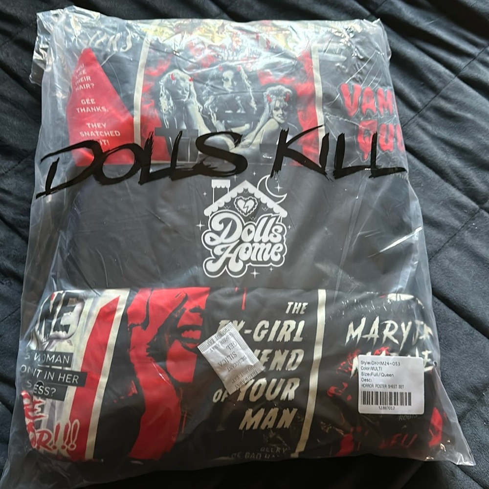 NWT Dolls Kill horror sheet set Full/Queen